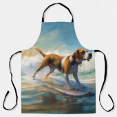 Tablier American Engligh Foxhound Beach Surfing Paining (Recto)