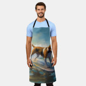 Tablier American Engligh Foxhound Beach Surfing Paining (Porté)