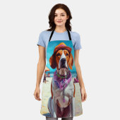 Tablier American English Foxhound on Beach, cadeau d'été (Porté)