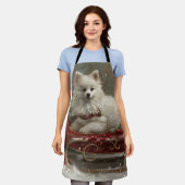 Tablier American Eskimo Chien Festif de Noël (Porté)