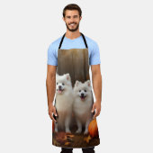 Tablier American Eskimo Chiot Automne Citrouille délice (Porté)