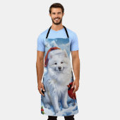 Tablier American Eskimo Dog Winter Wonderland Noël (Porté)