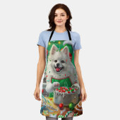 Tablier American Eskimo Gîtes : Noël festif (Porté)