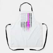Tablier American Flag Cancer Survivon Awareness Apron (Recto)