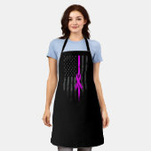 Tablier American Flag Cancer Survivon Awareness Apron (Porté)