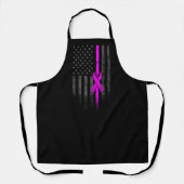 Tablier American Flag Cancer Survivon Awareness Apron (Recto)