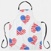 Tablier American Flag Hearts Aquarelle en toute transparen (Recto)