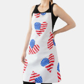 Tablier American Flag Hearts Aquarelle en toute transparen (Insitu)