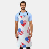 Tablier American Flag Hearts Aquarelle en toute transparen (Porté)