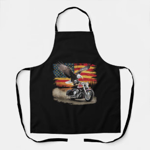 Tablier American Flag Mocycle Tshirt USA Flag Bike Ret