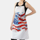 Tablier American Flag USA Watercolor 4 juillet (Insitu)