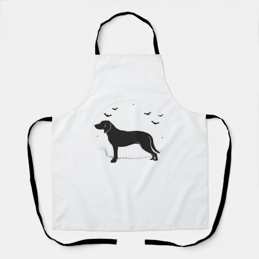 Tablier American Foxhound Dog - Halloween Moon Silhouette (Recto)
