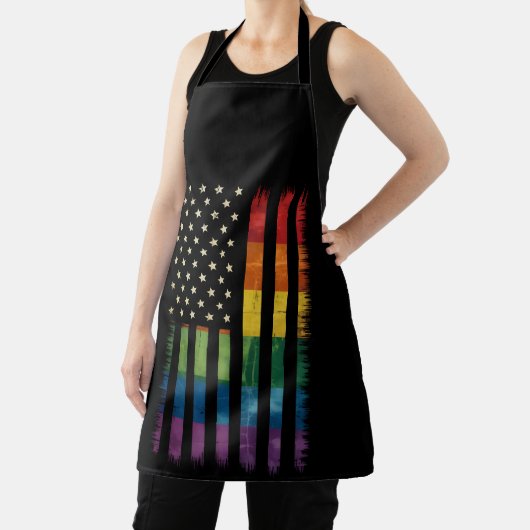 Tablier American USA Flag Rainbow Pride gay lesbienne LGBT (Insitu)