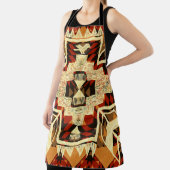 Tablier Amérindien, Vintage Tirée À La Main Abstraite. (Insitu)