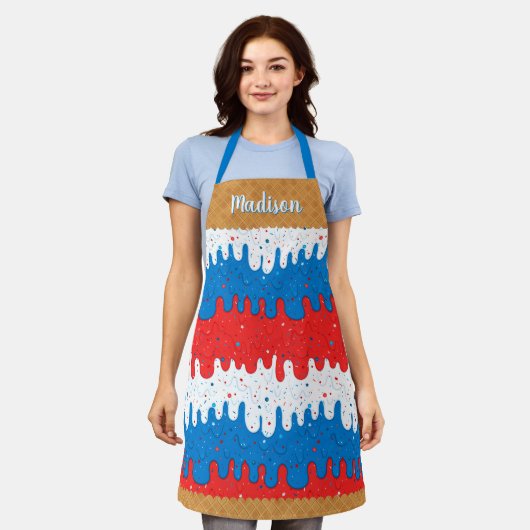 Tablier Amérique Crème glacée (Porté)