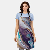 Tablier Améthyste et Turquoise Abstrait (Porté)