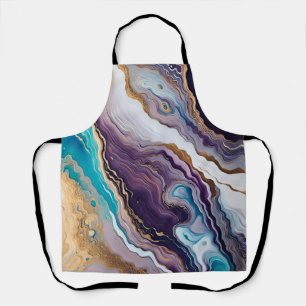 Tablier Améthyste et Turquoise Abstrait