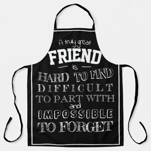 Tablier Ami Merci Appréciation Cadeau noir (Recto)