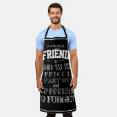 Tablier Ami Merci Appréciation Cadeau noir (Porté)