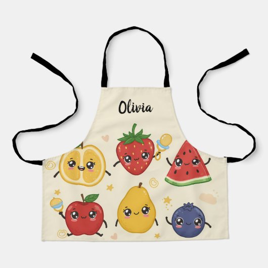 Tablier Amis Fruits Joufflus Adorables (Recto)