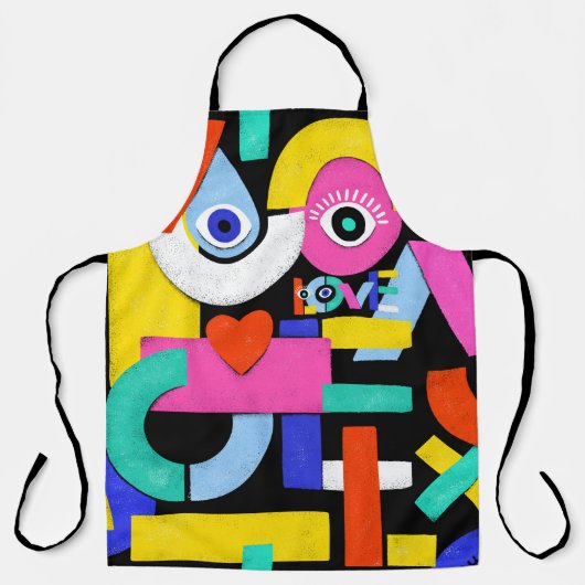 Tablier Amour Abstrait, yeux : motif coloré (Recto)