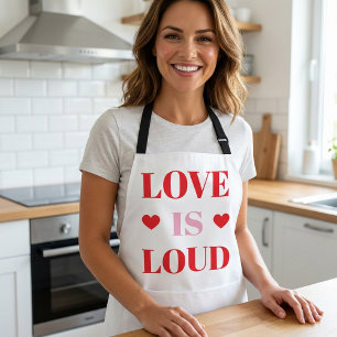 Tablier Amour Audacieux Est Fort Typographie De Cœur De La