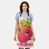 Tablier Amour aux fraises adorable (Porté)