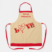 Tablier Amour Avec Un Coeur Personnalisé (Recto)