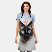 Tablier Amour de chats siamois monochrome (Porté)