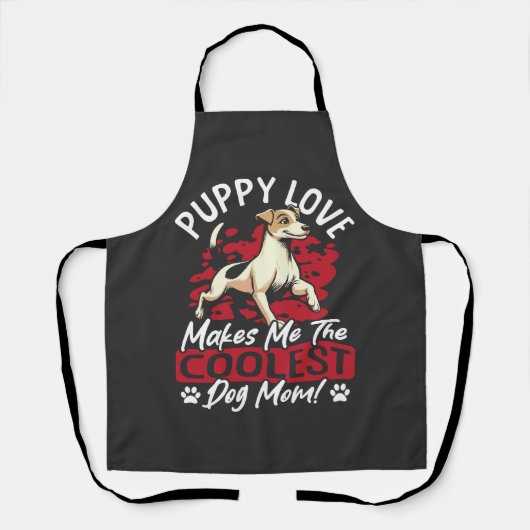 Tablier Amour de chiot la plus cool maman chien ! Ma mère (Recto)