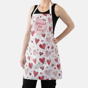 Tablier Amour en aquarelle - Motif de cœur fantaisiste