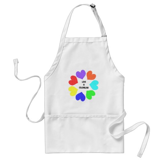 Tablier Amour Interracial Rainbow Hearts Apron (Devant)