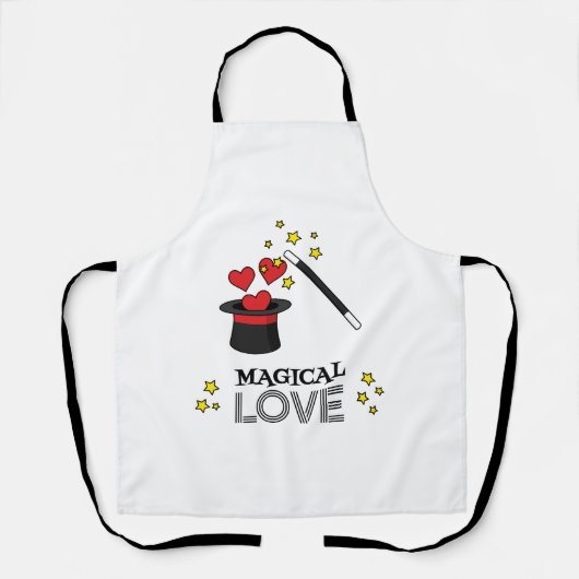 Tablier Amour magique - Noir (Recto)