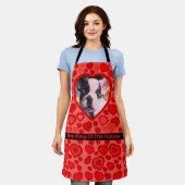 Tablier Amour personnalisé Photo en forme de coeur (Porté)