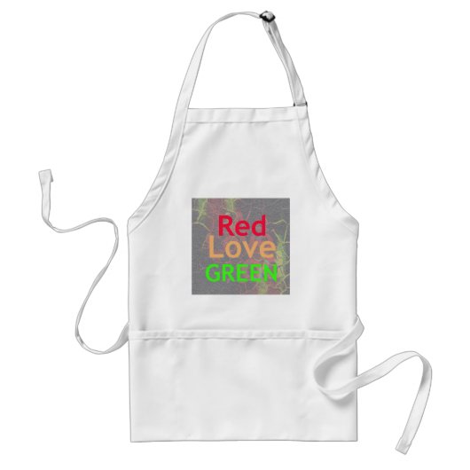 TABLIER AMOUR ROUGE DORÉ VERT (Devant)
