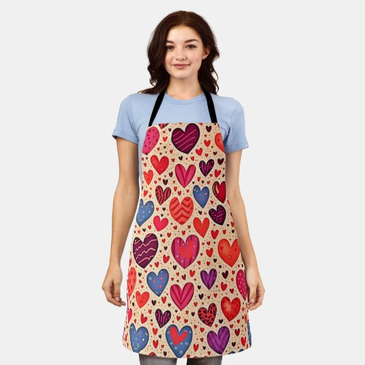 Tablier Amour sans couture Coeur Motif Art (Porté)