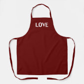 Tablier Amour, vin de marron bordeaux blanc (Recto)