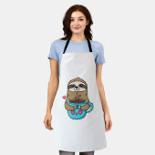 Tablier Amoureux De Café Chibi Sloth - Cute Kawaii Sloth H (Porté)