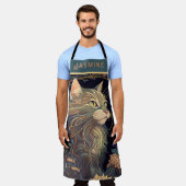 Tablier Amoureux des chats Rose Art déco Dusty (Porté)