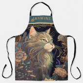 Tablier Amoureux des chats Rose Art déco Dusty (Recto)