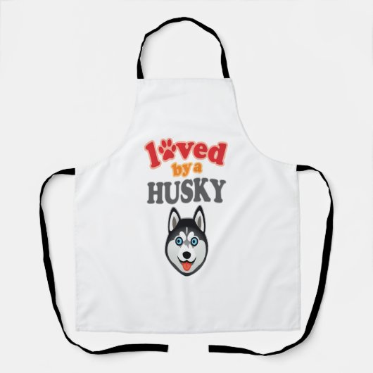Tablier Amoureux des chiens Husky (Recto)