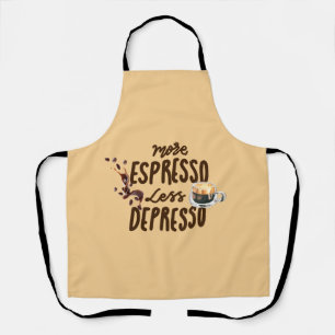 Tablier Amoureux du Café Plus d'Espresso Moins de Dépressi
