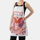 Tablier Amours Personnalisés Chats mignonne rose violet (Insitu)