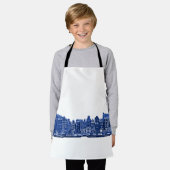 Tablier Amsterdam en style Delft bleu (Porté)