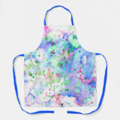 Tablier Amusant bleu rose et vert peint Splashes & Splashe (Recto)