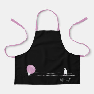Tablier Amusant Bubblegum Birds on a Wire Black