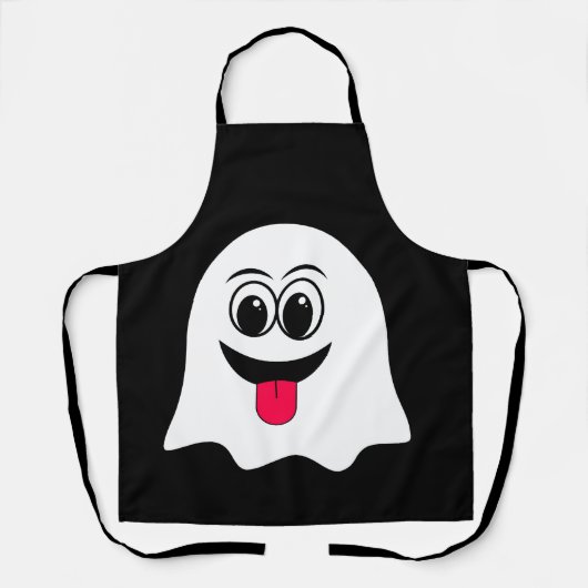 Tablier Amusant émoji fantôme ! (Recto)