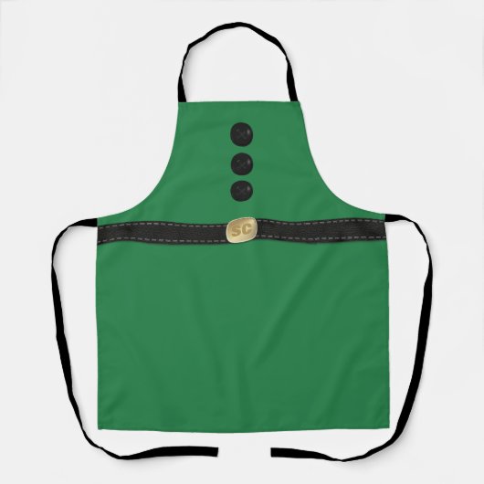 Tablier Amusant Festif Vert Noël Elf Costume Apron (Recto)