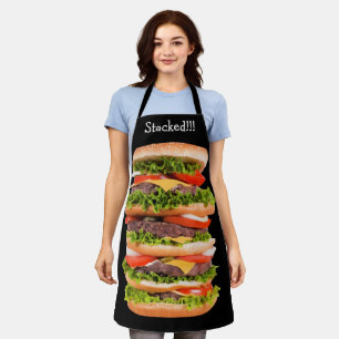 Tablier Amusant Hamburger empilé Thème de la cuisine