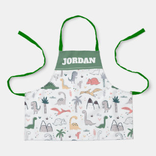 Tablier Amusant Pastel Dinosaur Motif de scène